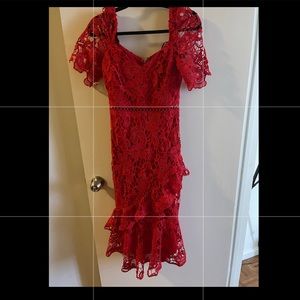 Red lace dress